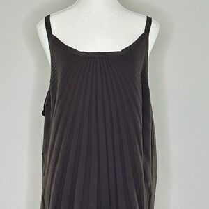 Isaac Mizrahi Brown Pleated Tank Top